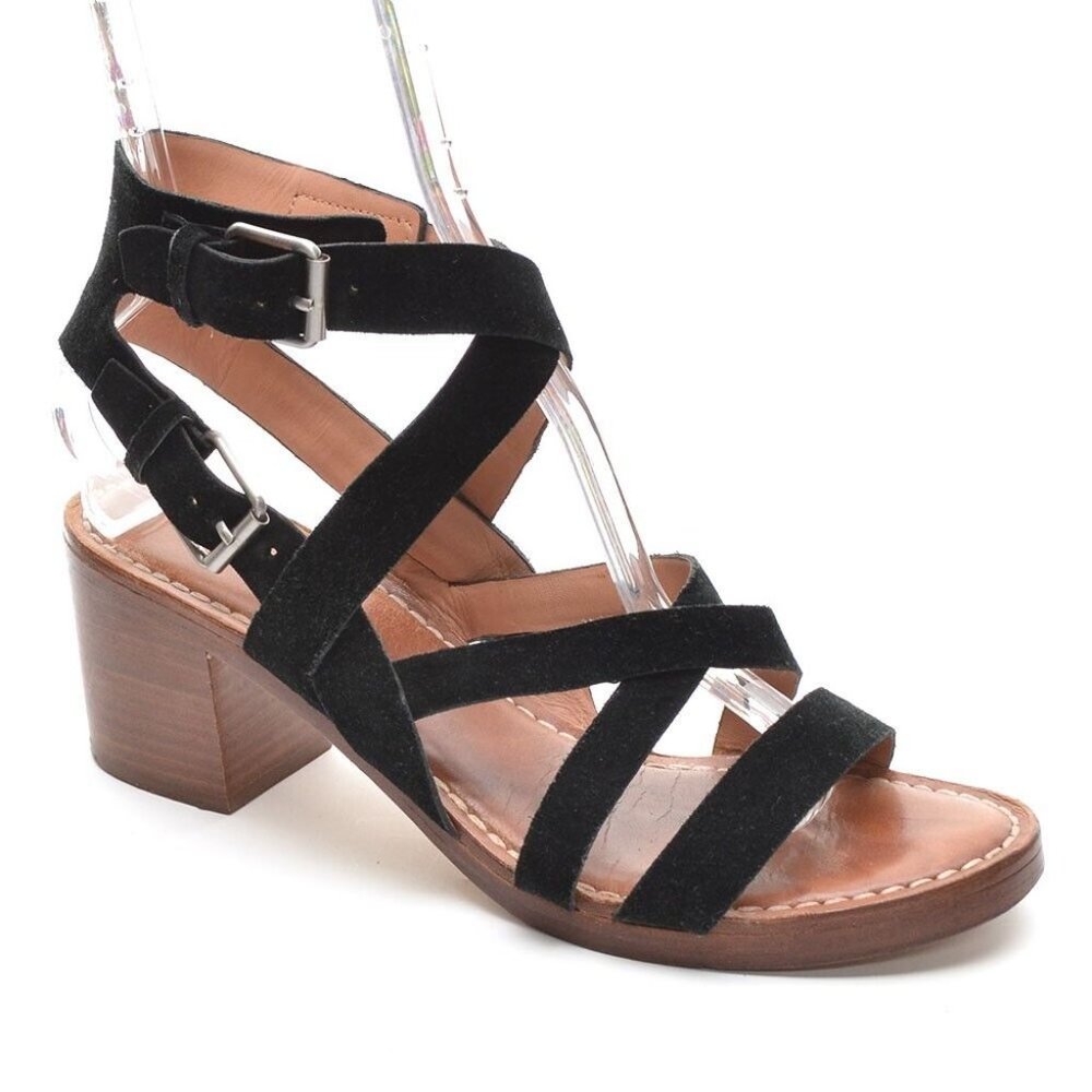 Sigerson Morrison Black Suede Gladiator Sandals 9 B